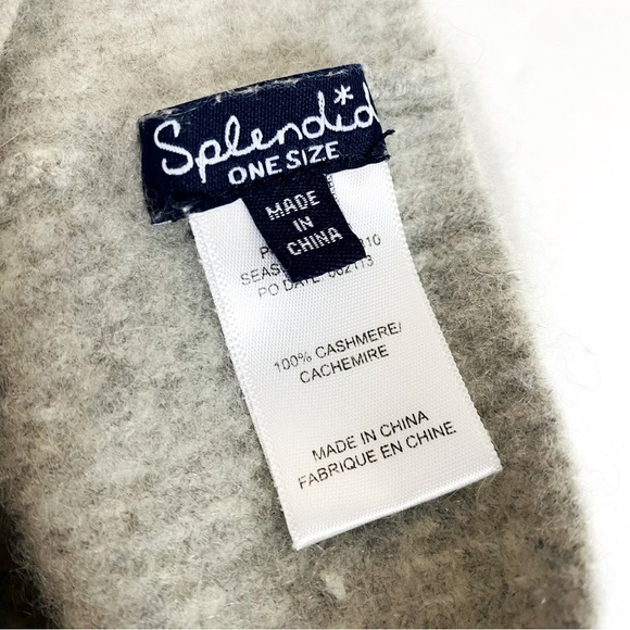 Splendid 100% Cashmere Grey Ribbed Beanie OS - Picture 3 of 3